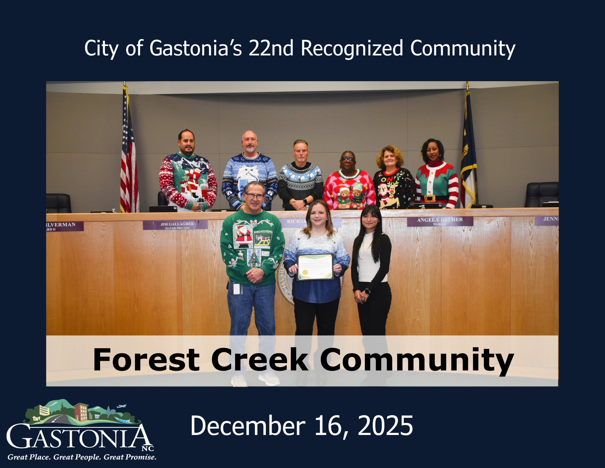 City of Gastonias 22nd Recognized Community
