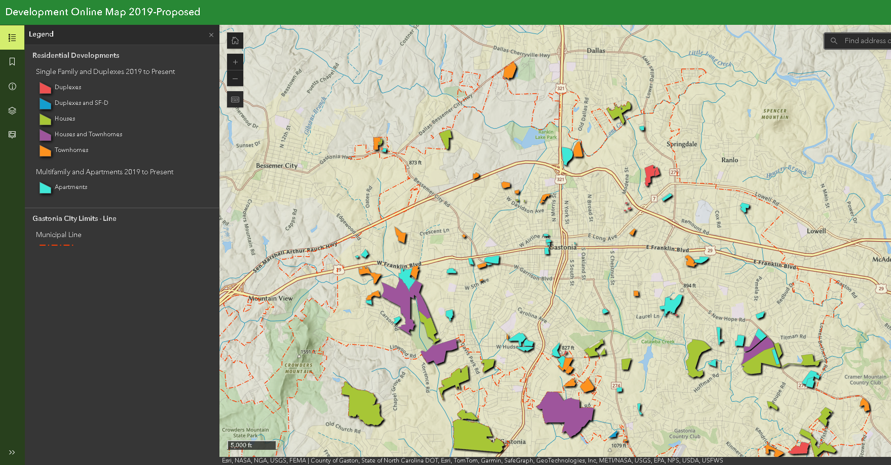 Interactive Map of of Proposed Developments (2019-Current)