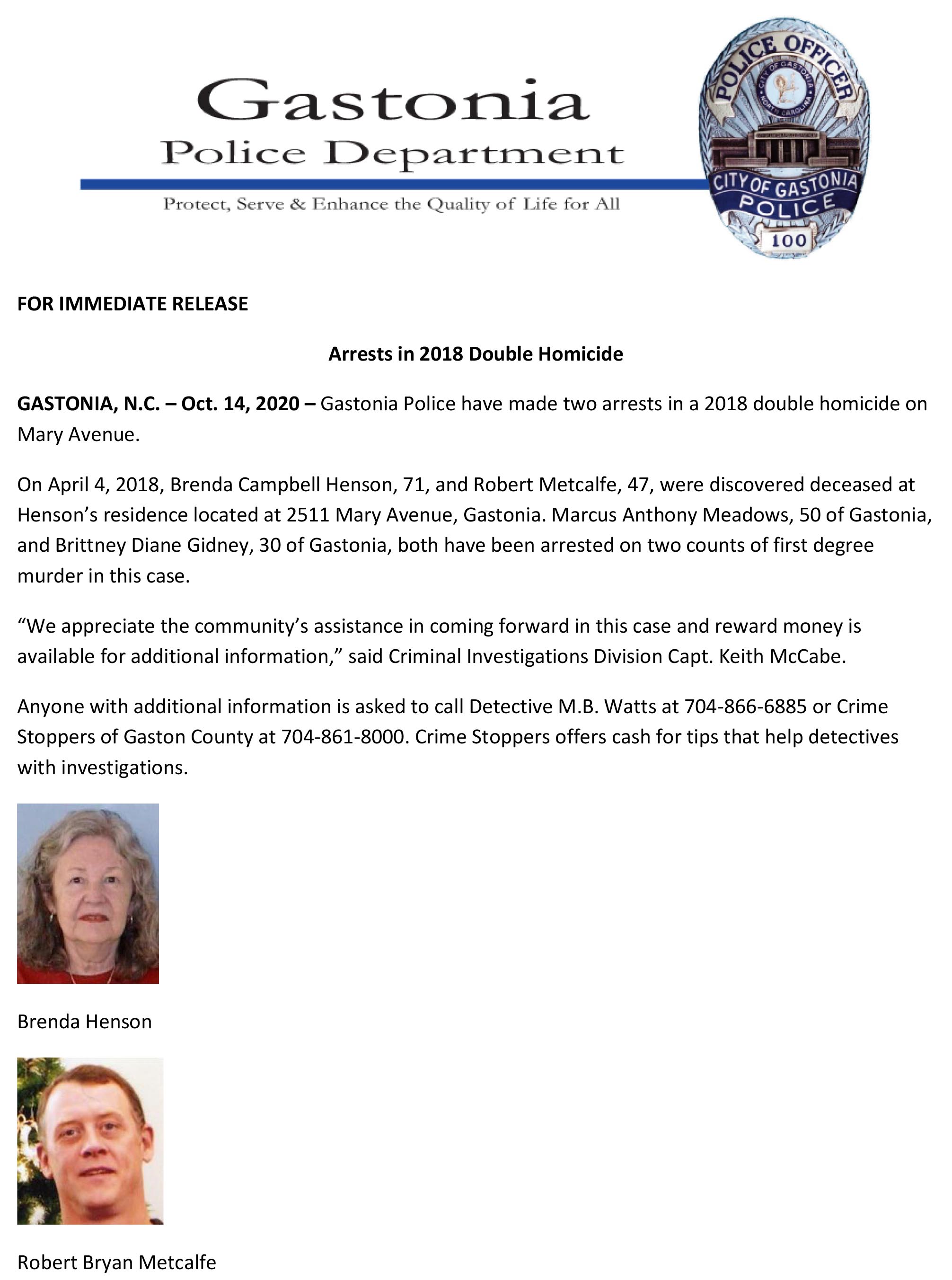 Arrests in 2018 Double Homicide Web