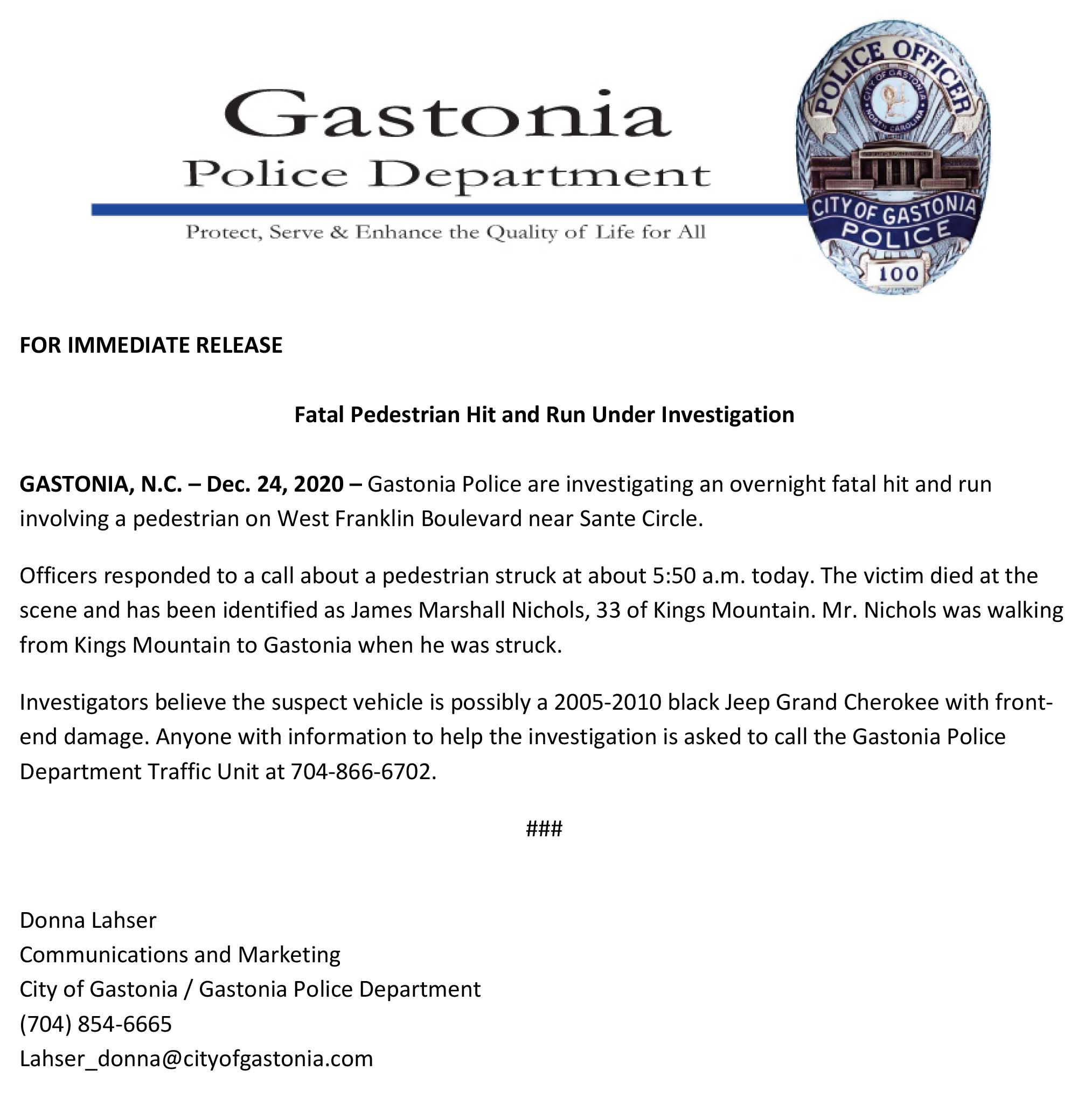 Fatal Pedestrian Hit Run Under Investigation