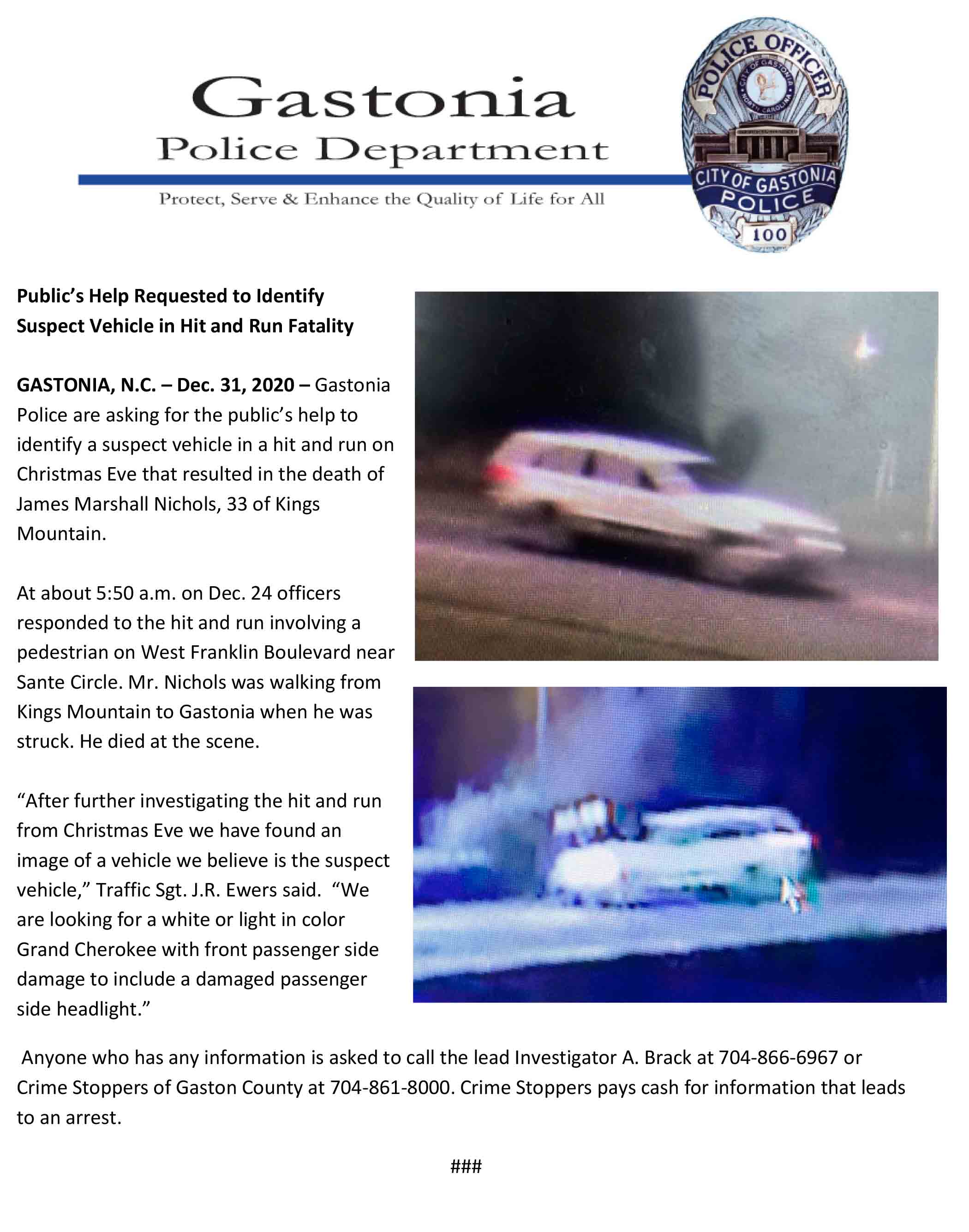 Help Identify Suspect Vehicle in Fatal Hit and Run web version 1