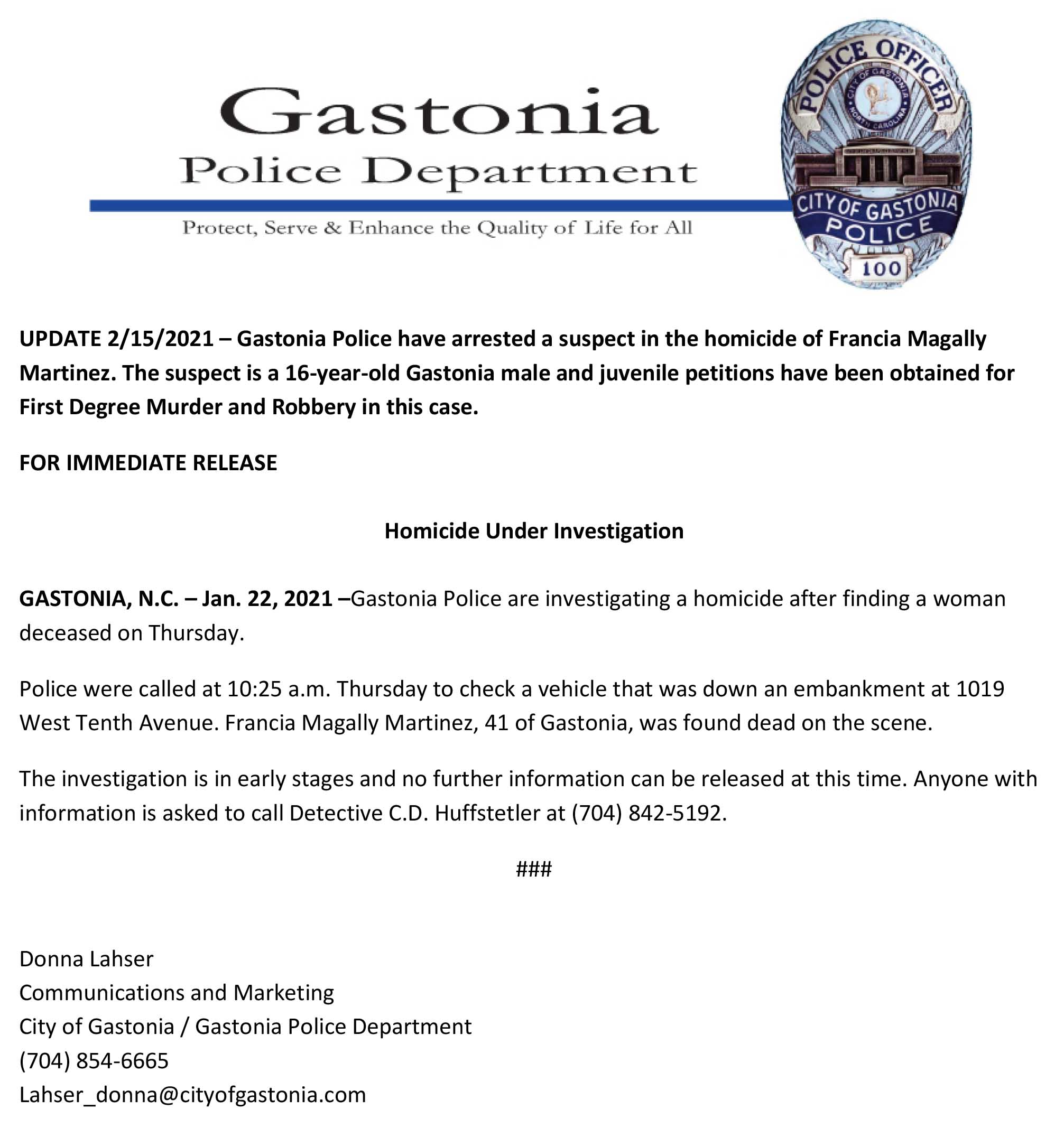 Homicide and Robbery Arrest