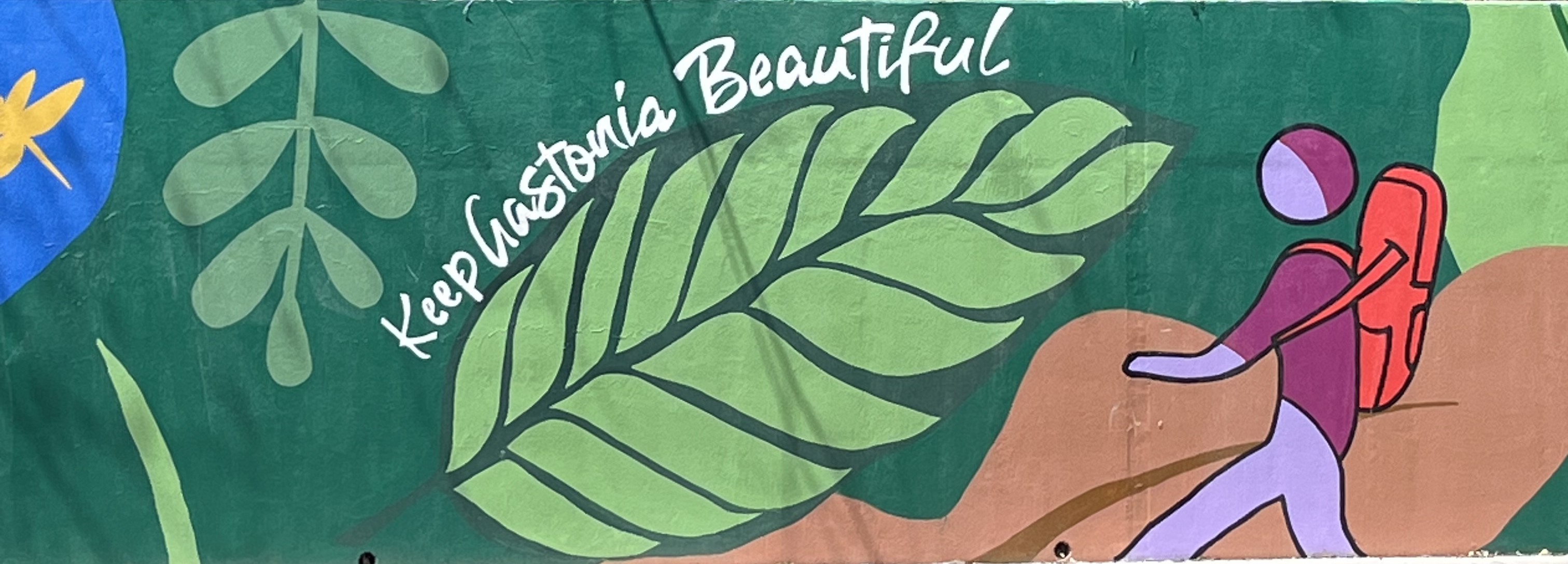 mural close up with Keep Gastonia Beautiful spelled out